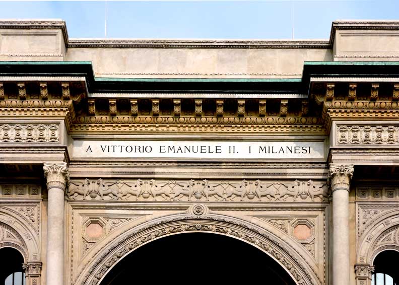 Galleria Vittorio Emanuele II Exterior, Milan, Italy
